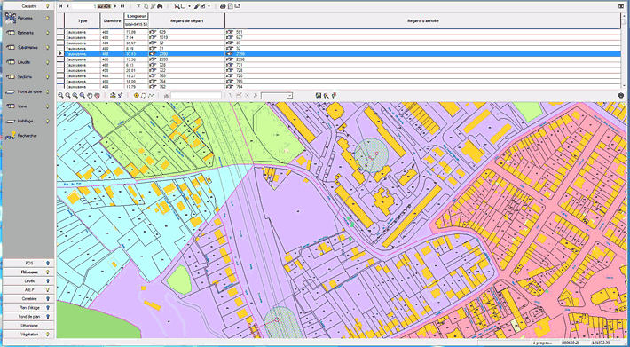 Réseau avec cadastre